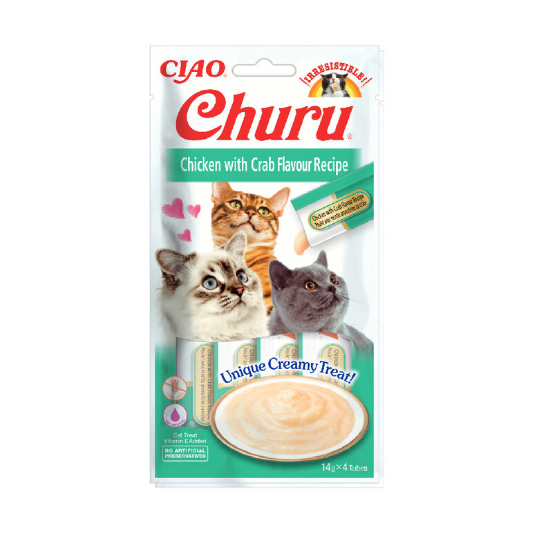 Churu Snack Cremoso de Pollo y Cangrejo para gatos, , large image number null